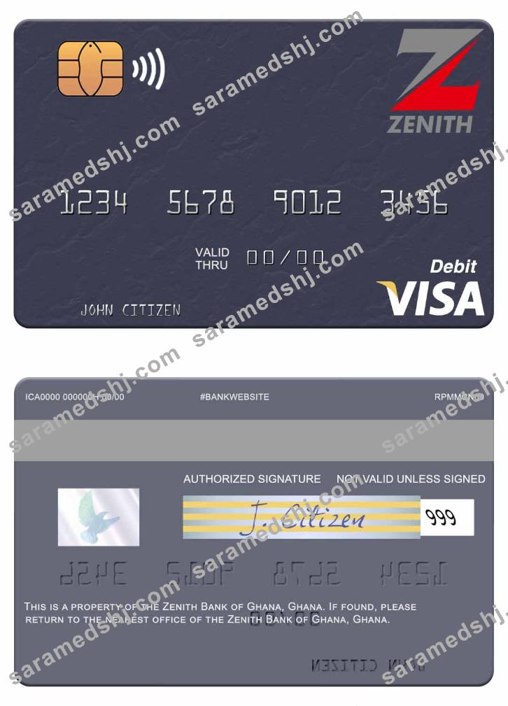 Ghana Zenith Bank of Ghana visa debit card
